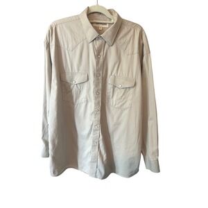 Cody James Western Shirt Mens XL Long Sleeve Pearl Snap Tan Cowboy Rodeo